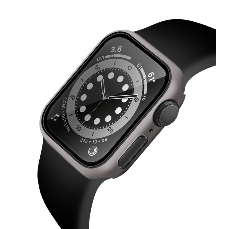 جراب واقي شاشة فيفا مدريد فينو متوافق مع ساعة ابل ، جراب واقٍ كامل من ممتص الصدمات ، جراب بديل ماص للصدمات ومضاد للخدش متوافق مع 42 / 44 ملم -رمادي-