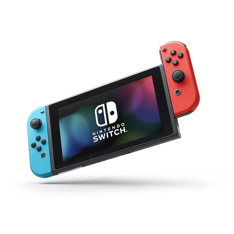 جهاز Nintendo Switch (موديل OLED) - Joy Con باللون الأحمر النيون والأزرق النيون