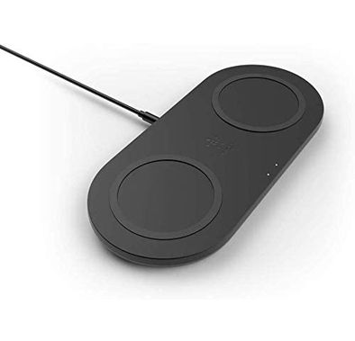 وسادة شحن لاسلكية مزدوجة من بلكين 10 وات ، جراب خفيف الوزن ، معتمد من Qi ، مقبض مانع للانزلاق ، مؤشر ضوء ليد ، وسادة شحن متوافقة مع ايفون 12/12 برو ، 12 بروماكس ، 11/11 برو ، 11 بروماكس ، سامسونج جالاكسي S20 ، S20 بلاس ، S20 الترا و واكثر- اسود