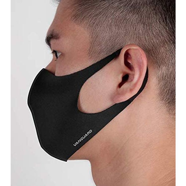 Vanguard Smart Care Puro-Nano Zinc Anti-Bacterial 3 Ply BFE Face Mask, Protection Washable Face Masks - Black ( Medium )