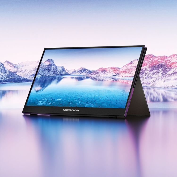 شاشة باورولوجي محمولة فائقة النحافة بالدقة الكاملة - أسود