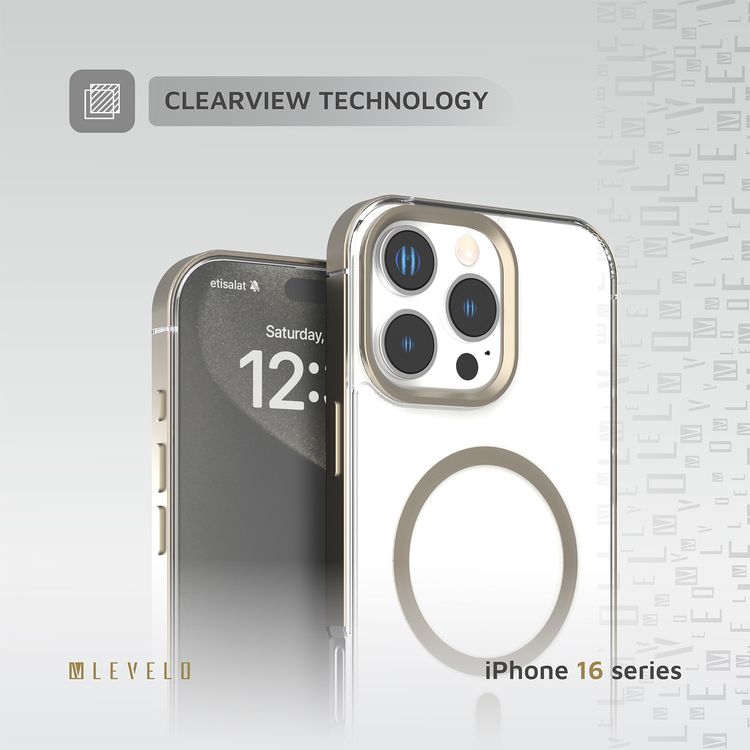 Levelo Claire Magsafe Case with Aluminum Bumper Case for iPhone 16 Pro , Hybrid Case, MagSafe Compatibility - Titanium