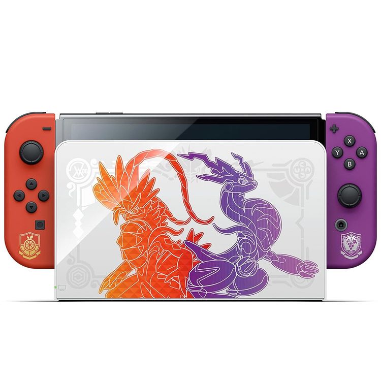 نينتندو سويتش OLED - إصدار بوكيمون القرمزي والبنفسجي - أسود / أرجواني / أحمر