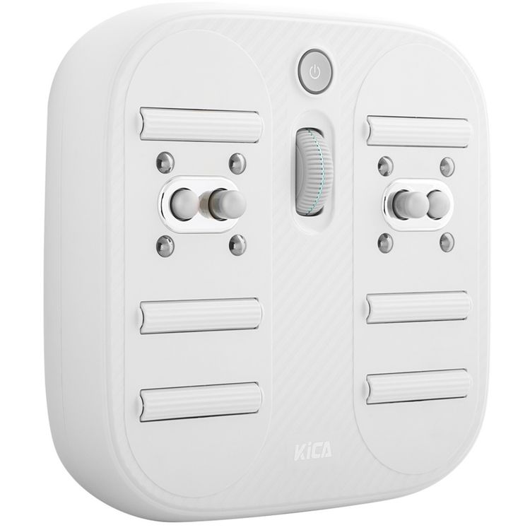 Kica Foot Massager with Intelligent Protection, Eight Magic Magnets, 6 Massage Rollers, Dual Percussion Massage Modes, 18 Hours Battery Life, PD Quick Charge, Cordless and Portable - White