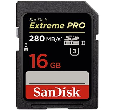 Sandisk Extreme Pro 16 GB Class 10 UHS-II U3 SDHC Card - SDSDXPB-016G-G46 - Black