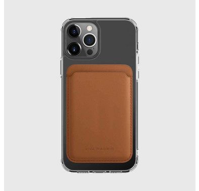 Viva Madrid Vasa Wallet with Magnetic Magsafe, Phone Back Slot Leather Wallet Pouch Card ID & Credit Card Holder Compatible for Apple iPhone 12 Mini, iPhone 12 / 12 Pro, iPhone 12 Pro Max - Brown
