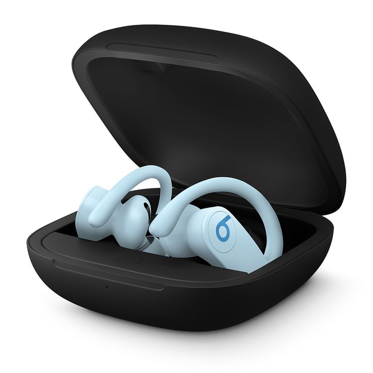 بيتس باور بيتس برو MXY82-BL سماعات رأس لاسلكية قابلة للتعديل ، خطافات أذن آمنة ، تشغيل / وضع تلقائي ، خفيفة الوزن - أزرق فاتح