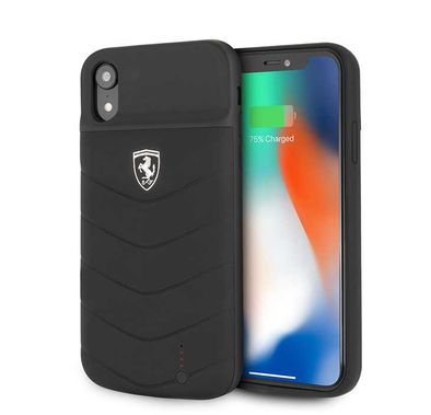 Ferrari Off Track Full Cover Power Case 4000mAh for iPhone Xr, Officially Licensed, Shock Resistant, Scratches Resistant