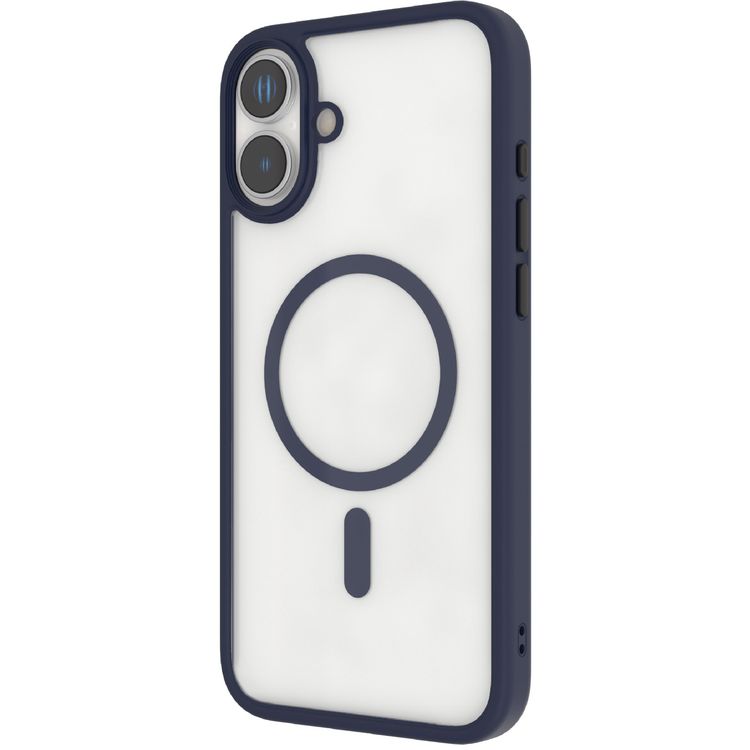 حافظة Levelo MagSafe Solo لهاتف iPhone 16، تقنية Clearview، مقاومة للخدش 3H، هيكل هجين - أزرق غامق