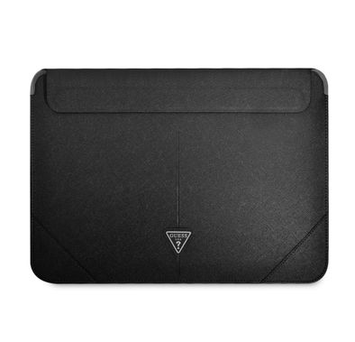 CG Mobile Guess GUCS14PSATLK Saffiano Computer Sleeve with Metal Triangle Logo 14" Protection Bag for or Macbook / Laptop up to 14 inches - Black
