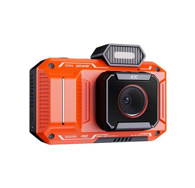 كاميرا رقمية متقدمة لتثبيت الفيديو وتكبير 18x، دقة صورة 13 ميجا بكسل، عمر بطارية 3 ساعات، دقة فيديو 720P/ 1080P/ 2.7K/ 4K - برتقالي