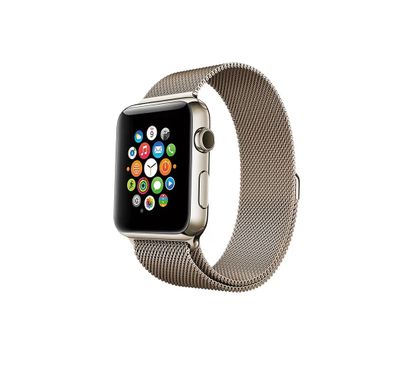 iGuard by Porodo Metal Mesh Band for Smart Watch, Fit & Comfortable Replacement Wrist Band, Adjustable Straps Compatible for Apple Watch 44mm / 42mm - Brown