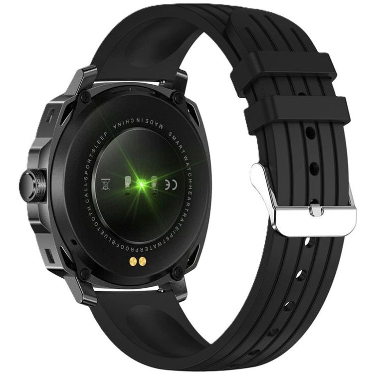Swiss Military DOM4 Smartwatch, 1.43" AMOLED Display, Built in Compass, Bluetooth Calling, Workout Detection - Black With Black Silicon Strap