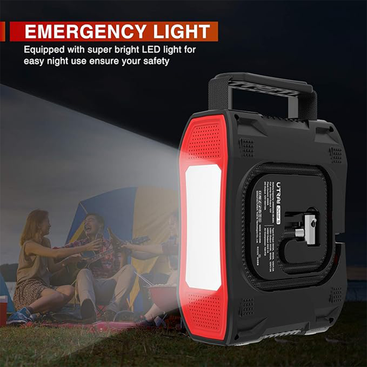 UTRAI Jstar 5 Portable Jump Starter & Air Compressor, 2000A 24000mAh, 150 PSI, 12V Battery Pack for 8L Gas & 7.5L Diesel Engines, Emergency Light, LCD Screen, USB QC3.0 - Black