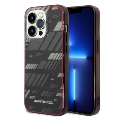 AMG Transparent Double Layer Case Expressive Graphic Design iPhone 14 Pro Compatibility - Black