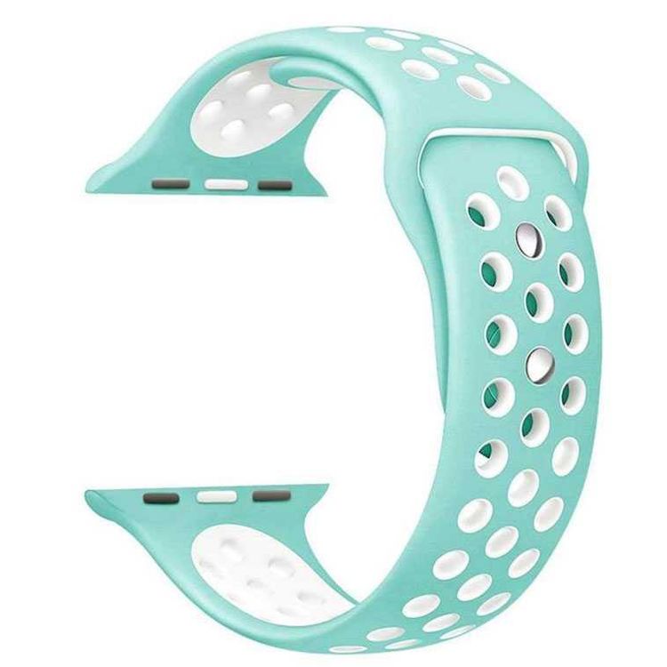 iGuard by Porodo Nike Watch Band, Fit & Comfortable Replacement Wrist Band, Adjustable Straps Compatible for Apple Watch 40mm / 38mm - Mint Green / White