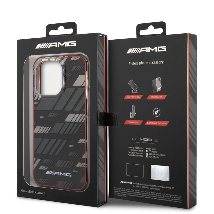 AMG Transparent Double Layer Case Expressive Graphic Design iPhone 14 Pro Compatibility - Black