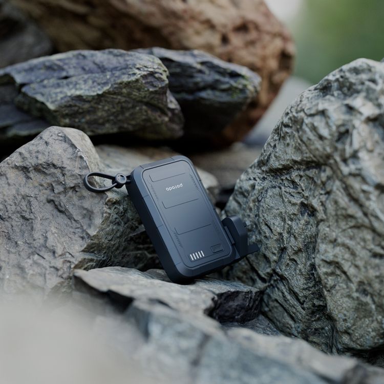  Porodo 10000mAh PPS Wall Charger Power Bank with Integrated Type-C & Lightning Cable, PD 20W, 22.5W USB-A Output, 10W Lightning, Simultaneous Charging - Black