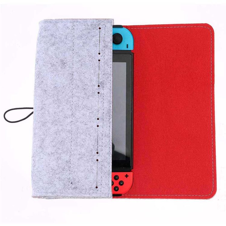 AhaStyle Carrying Case Compatible for Nintendo Switch, Portable Travel Carrying Bag Ultra Slim Professional Protective Felt Bag with 5 Game Cartridges Holders, Perfect Storage
