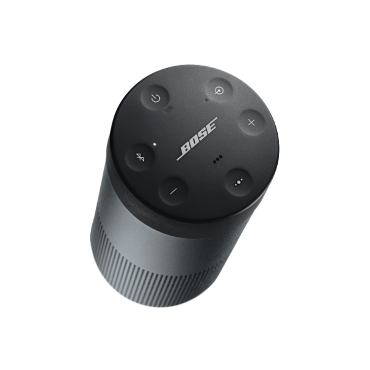 Bose مكبر صوت لاسلكي محمول يعمل بالبلوتوث وميزة مقاومة الماء ومكبر صوت قابل للإمساك به وعمر بطارية يصل إلى 12 ساعة - أسود