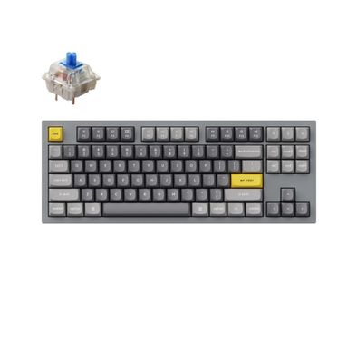 Keychron Q3 QMK Custom Hot-Swappable Gateron G-PRO Mechanical Keyboard With Blue Switch & RGB - Space Grey