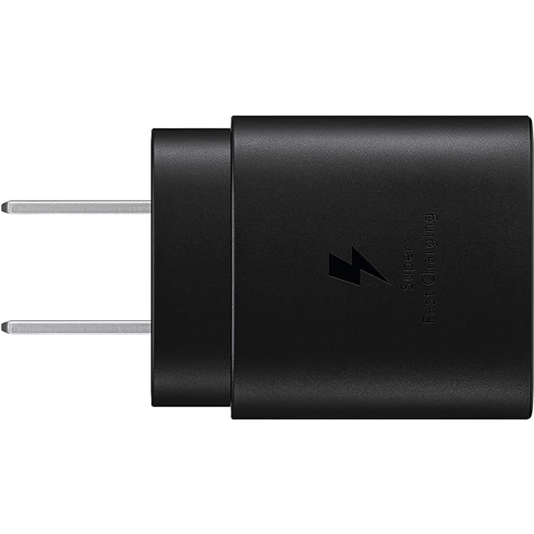 Samsung 25W PD USB-C Adapter 2 pin, Supports super fast charging with 25 watts  - Black