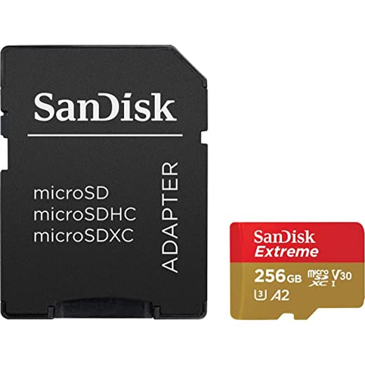 SanDisk 256GB Extreme for Mobile Gaming microSD UHS-I Card - C10, U3, V30, 4K, A2, Micro SD - SDSQXA1-256G-GN6GN - Red/brown