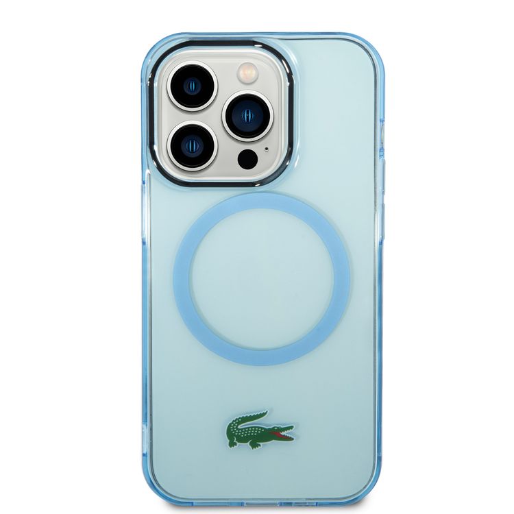 Lacoste HC MagSafe Transparent Case for iPhone 15 Series  - Blue - iPhone 15 Pro