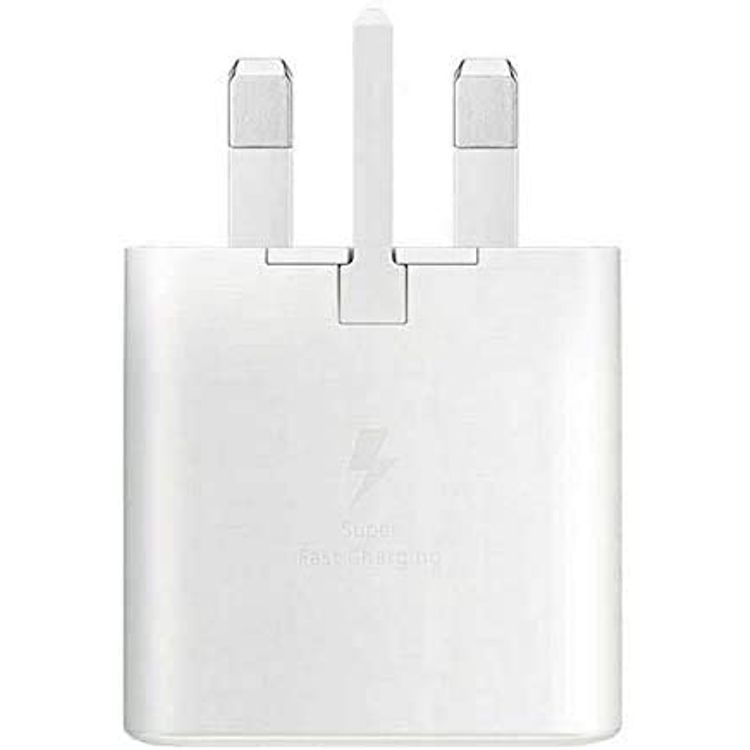 Samsung 25W PD USB-C Adapter 3 pin, Supports super fast charging with 25 watts  - White