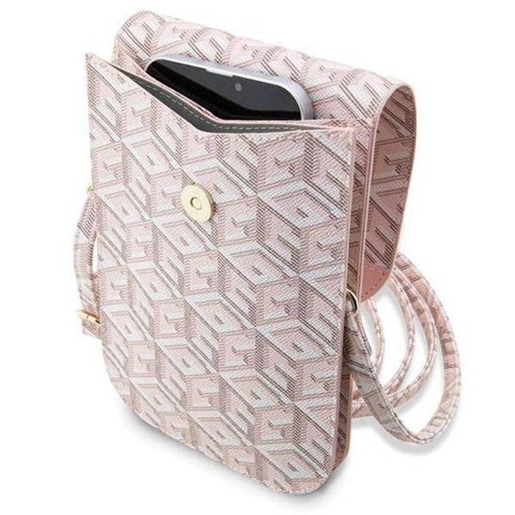 Guess Gcube Stripe Wallet Bag - Pink