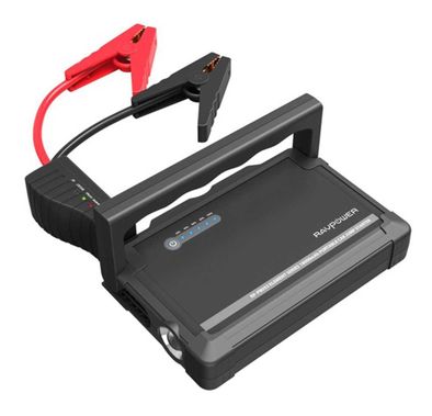 RAVPower Portable Element Car Jump Starter 600A UK 18000mAh Power Bank with Handle - Built-in Intelligent Protector - Portable Car Cigarette Lighter with LED Flashlight - Black