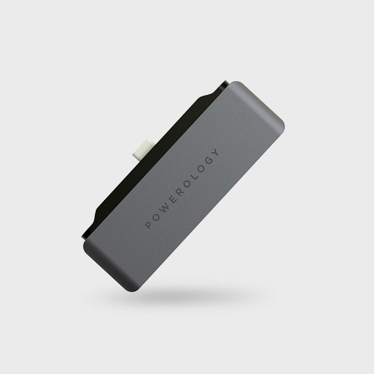 محول Powerology USB C Hub 4 في 1 Pro - رمادي