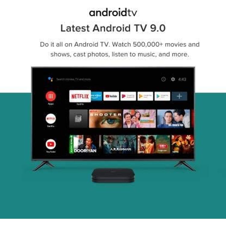 شاومي MI TV BOX 4K، أحدث إصدار ذكي 4K الترا اتش دي مشغل وسائط ذكي ، مدعوم من Android Ver 9.0، Global- أسود