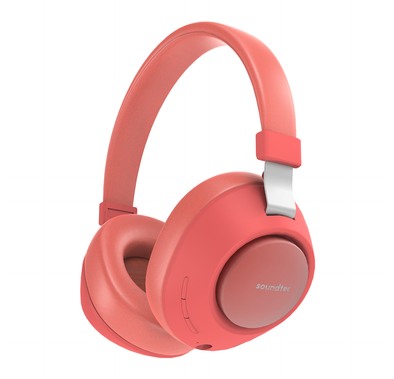 سماعة رأس بورودو ساوندتيك ديب ساوند اللاسلكية فوق الأذن - أحمر