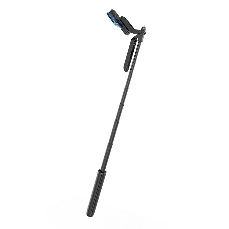 عصا سيلفي بورودو 185 سم قابلة للتمديد مع مصابيح مزدوجة قابلة للفصل، حامل ثلاثي القوائم بأربعة أرجل وجهاز تحكم عن بعد - أسود