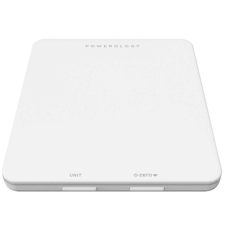 ميزان طعام وتغذية ذكي من Powerology متوافق مع تطبيق iOS و Android - رفيق النظام الغذائي العملي - ميزان مطبخ رقمي للكيتو / الماكرو / السعرات الحرارية / فقدان الوزن - أبيض