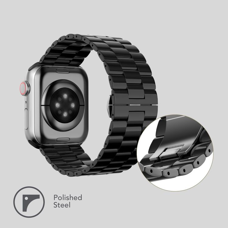 LEVELO نوكتورن ثلاثي اللون سيراميك حزام ساعة متوافق مع ساعة آبل 38 ملم/40 ملم/41 ملم، استبدال سريع الإصدار لحزام الساعة، قفل فراشة لسلسلة الساعات 7/SE/6/5 - أسود