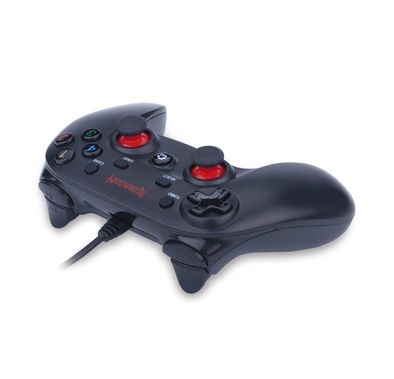 Redragon G807 Gamepad, PC Game Controller, Joystick with Dual Vibration, Saturn, for Windows PC, PS3, Playstation, Android, Xbox 360 (Black, Wired)