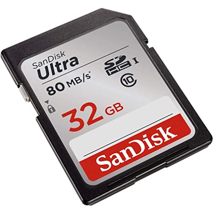 SanDisk Ultra 32GB Class 10 SDHC UHS-I Memory Card up to 80MB/s (SDSDUNC-032G-GN6IN) - Grey