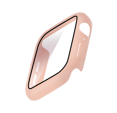 جراب واقي شاشة فيفا مدريد فينو متوافق مع ساعة ابل ، جراب واقٍ كامل من ممتص الصدمات ، جراب بديل ماص للصدمات ومضاد للخدش متوافق مع 42 / 44 ملم -وردي-