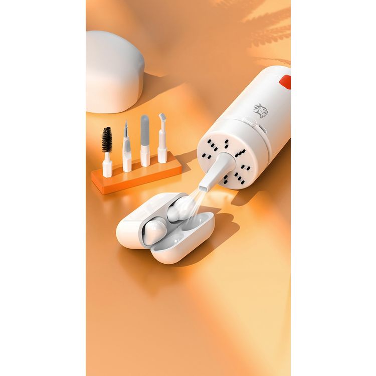 مجموعة تنظيف بورودو للألعاب 21 في 1 مع مكنسة كهربائية ومنفاخ، بقوة 1.5 وات، سهلة السفر، متعددة الأغراض، سعة بطارية 600 مللي أمبير، تصميم خفيف الوزن وصغير الحجم، محمولة، مجموعة تنظيف عميق لسماعات الأذن ولوحة المفاتيح والشاشة والكمبيوتر اللوحي والساعة الذكية - أبيض