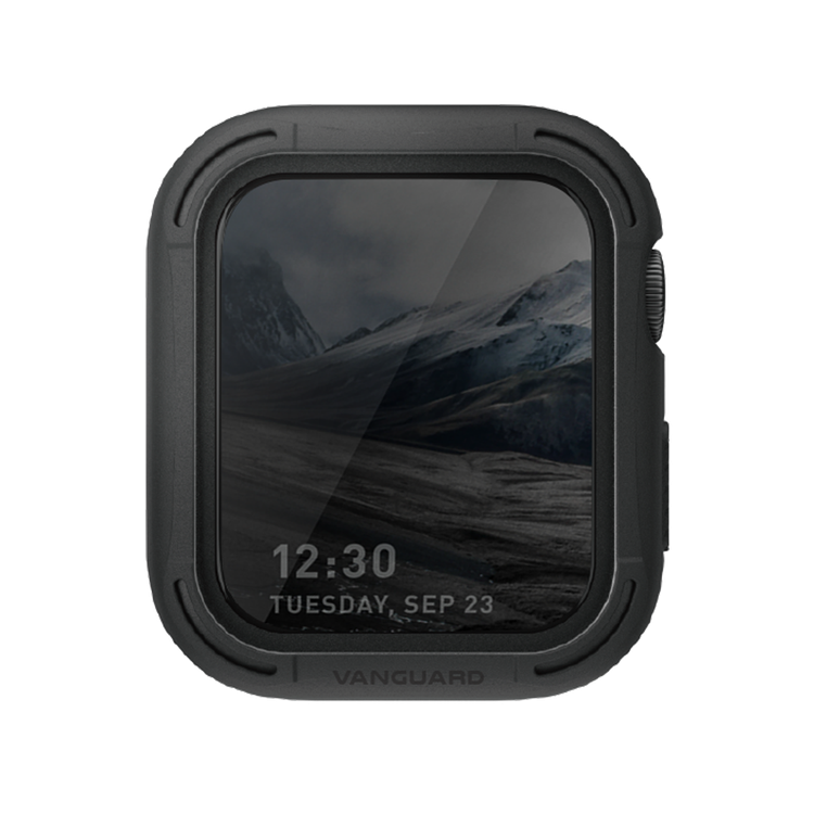 جراب واقي شاشة من فيفا مدريد فانجارد ستافيا متوافق مع ساعة ابل ، جراب واقٍ كامل من المصد ، جراب بديل مقاوم للصدمات ومضاد للخدش مقاس 42/44 مم اسود