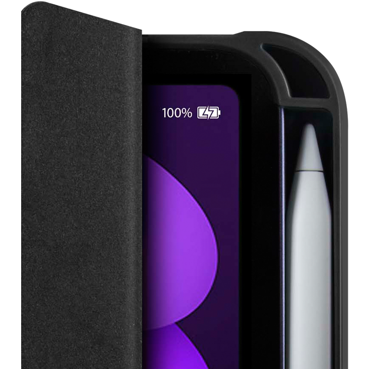 Viva Madrid Fluido Onyx Case With Foldable Stand For iPad Mini (8.3") 6th Gen - Black