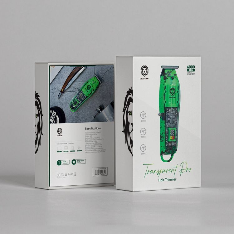 Green Lion Transparent Pro Hair Trimmer 6000RPM 1400mAh
