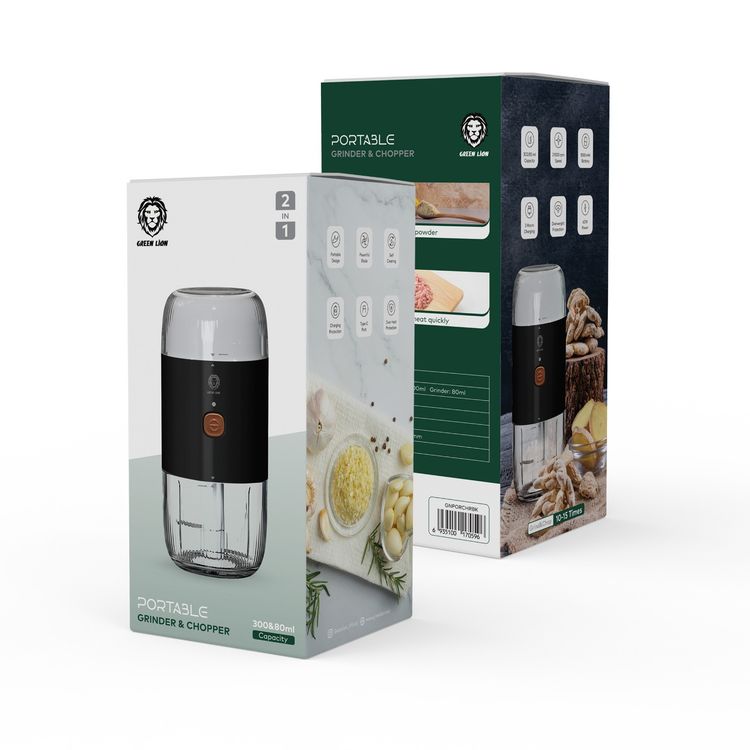 مفرمة ومطحنة محمولة من جرين ليون - أسود