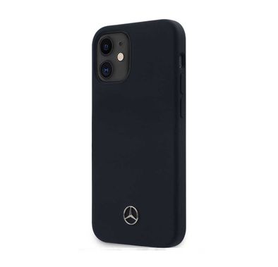 CG Mobile Mercedes-Benz Liquid Silicone Case with Microfiber Lining Compatible for iPhone 12 Mini (5.4") - Abyss Blue