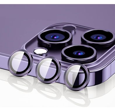 ديفيا Peak Series واقي عدسة الكاميرا (3 قطع) لهاتف iPhone 14 Pro / 14 Pro Max - أرجواني