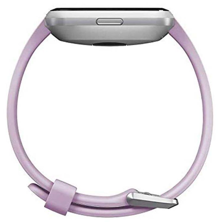 Fitbit Versa Lite Edition Fitness Wristband with 24/7 Heart Rate Tracker, Key Fitness & Smart Features, Exercise & Activity Tracking, Customizable Clock Faces, Sleep Tracking, Water-Resistant, 4+ Day Battery Life Bold Design Smartwatch - Lilac/Silver Aluminum