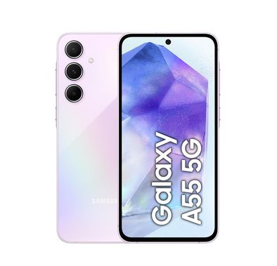 هاتف ذكي Samsung Galaxy A55 5G إصدار TRA، ذاكرة وصول عشوائي 8 جيجا بايت، سعة تخزين 256 جيجا بايت، هاتف Android 5G، 2024 - بنفسجي أرجواني