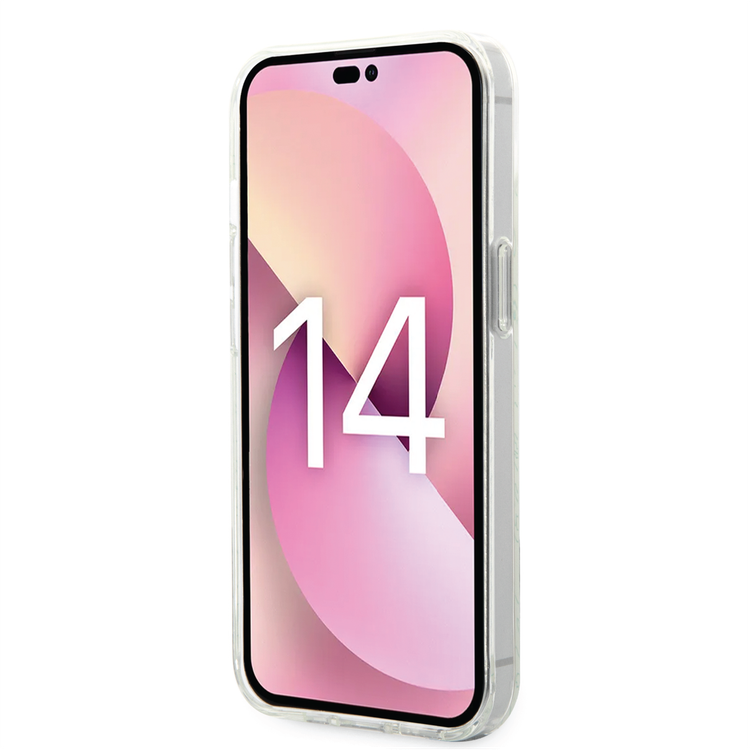 Lacoste Hard Case IML Double Layer & Dyed Bumper Signature Pattern - iPhone 14 Pro - White